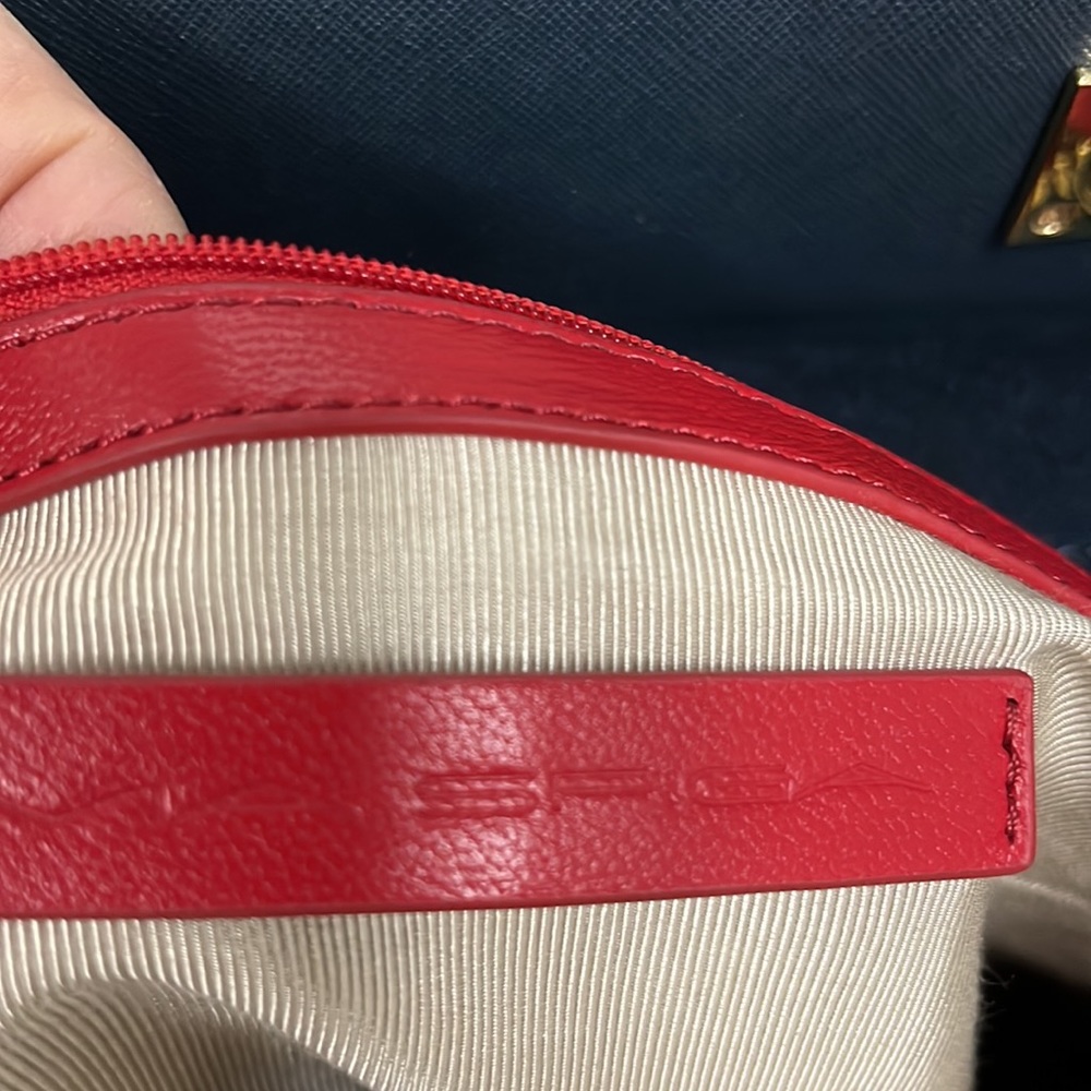 Blue suede and leather Via Spiga bag - Picture 6 of 6